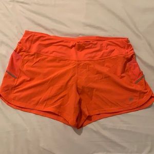Athleta Orange Reflective Athletic Running Shorts